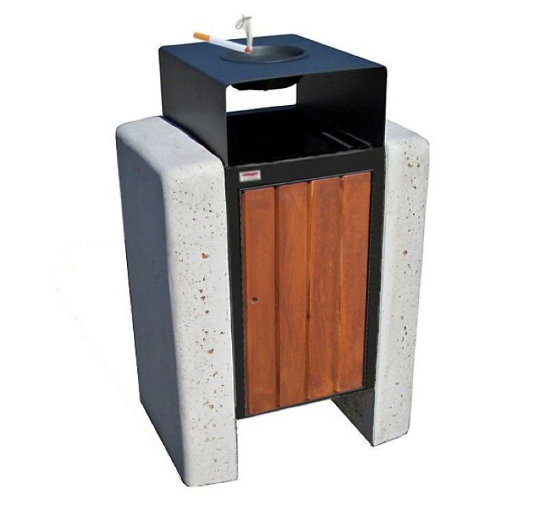 267 cestone SAMOS WOOD_CT_POS_CLSL con posacenere - Cestini e Cestoni in metallo per Arredo Urbano